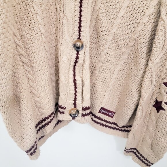 Taylor Swift Holiday Folklore 2020 Cardigan Sweater Beige 3XL/4XL - Picture 4 of 10